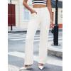 imageluvamia Wide Leg Jeans for Women Trendy High Waisted Welt Pockets Stretchy Denim Jeans Work Casual Trousers PantsCream White