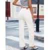 imageluvamia Wide Leg Jeans for Women Trendy High Waisted Welt Pockets Stretchy Denim Jeans Work Casual Trousers PantsCream White