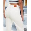 imageluvamia Wide Leg Jeans for Women Trendy High Waisted Welt Pockets Stretchy Denim Jeans Work Casual Trousers PantsCream White