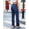 imageluvamia Wide Leg Jeans for Women Trendy High Waisted Welt Pockets Stretchy Denim Jeans Work Casual Trousers PantsDarkness Blue