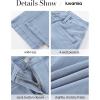 imageluvamia Wide Leg Jeans for Women Trendy High Waisted Welt Pockets Stretchy Denim Jeans Work Casual Trousers PantsLakeside Blue