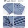 imageluvamia Wide Leg Jeans for Women Trendy High Waisted Welt Pockets Stretchy Denim Jeans Work Casual Trousers PantsMedium Blue