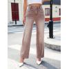 imageluvamia Wide Leg Jeans for Women Trendy High Waisted Welt Pockets Stretchy Denim Jeans Work Casual Trousers PantsPecan Brown