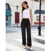 imageluvamia Wide Leg Jeans for Women Trendy High Waisted Welt Pockets Stretchy Denim Jeans Work Casual Trousers PantsTrue Black