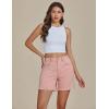 imageluvamia FleXclusive Jean Shorts for Women Trendy High Waisted Stretchy Denim Summer Raw Hem Mom Long Shorts Cutoff JortsCandy Pink
