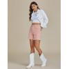 imageluvamia FleXclusive Jean Shorts for Women Trendy High Waisted Stretchy Denim Summer Raw Hem Mom Long Shorts Cutoff JortsCandy Pink