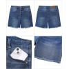 imageluvamia FleXclusive Jean Shorts for Women Trendy High Waisted Stretchy Denim Summer Raw Hem Mom Long Shorts Cutoff JortsClassic Blue