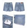 imageluvamia FleXclusive Jean Shorts for Women Trendy High Waisted Stretchy Denim Summer Raw Hem Mom Long Shorts Cutoff JortsCody Blue