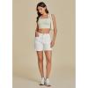 imageluvamia FleXclusive Jean Shorts for Women Trendy High Waisted Stretchy Denim Summer Raw Hem Mom Long Shorts Cutoff JortsCream White