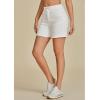 imageluvamia FleXclusive Jean Shorts for Women Trendy High Waisted Stretchy Denim Summer Raw Hem Mom Long Shorts Cutoff JortsCream White