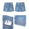 imageluvamia FleXclusive Jean Shorts for Women Trendy High Waisted Stretchy Denim Summer Raw Hem Mom Long Shorts Cutoff JortsLakeside Blue