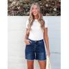 imageluvamia FleXclusive Jean Shorts for Women Trendy High Waisted Stretchy Denim Summer Raw Hem Mom Long Shorts Cutoff JortsNightfall Blue