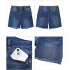 imageluvamia FleXclusive Jean Shorts for Women Trendy High Waisted Stretchy Denim Summer Raw Hem Mom Long Shorts Cutoff JortsTimeless Blue