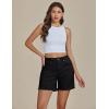 imageluvamia FleXclusive Jean Shorts for Women Trendy High Waisted Stretchy Denim Summer Raw Hem Mom Long Shorts Cutoff JortsTrue Black