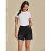 imageluvamia FleXclusive Jean Shorts for Women Trendy High Waisted Stretchy Denim Summer Raw Hem Mom Long Shorts Cutoff JortsWashed Black