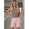 imageluvamia Jean Shorts for Women High Waisted Trendy Casual Distressed Stretchy Denim Long Shorts Ripped Raw Hem ShortsCandy Pink