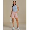 imageluvamia Jean Shorts for Women High Waisted Trendy Causal Summer Fold Hem Stretchy Long Denim Shorts 7 Inch InseamCandy Pink