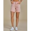 imageluvamia Jean Shorts for Women High Waisted Trendy Causal Summer Fold Hem Stretchy Long Denim Shorts 7 Inch InseamCandy Pink