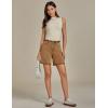imageluvamia Jean Shorts for Women High Waisted Trendy Causal Summer Fold Hem Stretchy Long Denim Shorts 7 Inch InseamToffee Brown