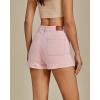 imageluvamia Jean Shorts for Women High Waisted Trendy Flat Pockets Cutoff Stretchy Denim Shorts Casual SummerCandy Pink