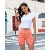 imageluvamia Womens Casual Ripped Denim Shorts High Rise Distressed Rolled Hem Jeans ShortsSalmon