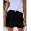 imageluvamia Womens Casual Ripped Denim Shorts High Rise Distressed Rolled Hem Jeans ShortsTrue Black