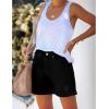 imageluvamia Womens Casual Ripped Denim Shorts High Rise Distressed Rolled Hem Jeans ShortsTrue Black