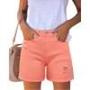 imageluvamia Womens Casual Ripped Denim Shorts High Rise Distressed Rolled Hem Jeans ShortsSalmon