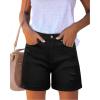 imageluvamia Womens Casual Ripped Denim Shorts High Rise Distressed Rolled Hem Jeans ShortsTrue Black