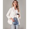 imageluvamia womens Women Denim JacketsIvory White