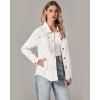 imageluvamia womens Women Denim JacketsIvory White
