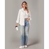 imageluvamia womens Women Denim JacketsIvory White