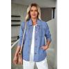 imageluvamia womens Women Denim JacketsTurquoise Blue