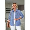 imageluvamia womens Women Denim JacketsTurquoise Blue
