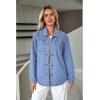 imageluvamia womens Women Denim JacketsTurquoise Blue