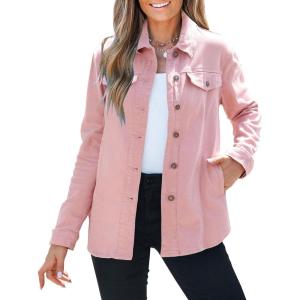 imageluvamia womens Women Denim JacketsBlush Pink