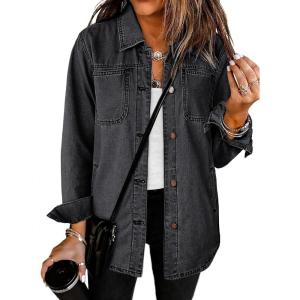 imageluvamia womens Women Denim JacketsFaded Black