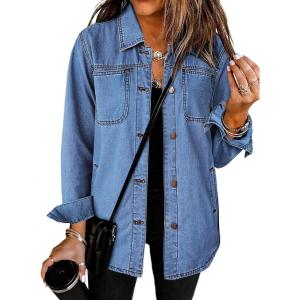 imageluvamia womens Women Denim JacketsMedium Blue