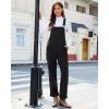 imageluvamia Corduroy Overalls for Women Loose Fit Baggy Straight Casual Adjustable Straps Bib Jumpsuit Overalls with PocketsBlack