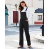 imageluvamia Corduroy Overalls for Women Loose Fit Baggy Straight Casual Adjustable Straps Bib Jumpsuit Overalls with PocketsBlack
