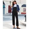 imageluvamia Corduroy Overalls for Women Loose Fit Baggy Straight Casual Adjustable Straps Bib Jumpsuit Overalls with PocketsBlack