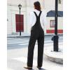 imageluvamia Corduroy Overalls for Women Loose Fit Baggy Straight Casual Adjustable Straps Bib Jumpsuit Overalls with PocketsBlack