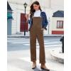 imageluvamia Corduroy Overalls for Women Loose Fit Baggy Straight Casual Adjustable Straps Bib Jumpsuit Overalls with PocketsCocoa Brown