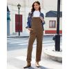 imageluvamia Corduroy Overalls for Women Loose Fit Baggy Straight Casual Adjustable Straps Bib Jumpsuit Overalls with PocketsCocoa Brown