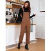 imageluvamia Corduroy Overalls for Women Loose Fit Baggy Straight Casual Adjustable Straps Bib Jumpsuit Overalls with PocketsPecan Brown