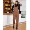 imageluvamia Corduroy Overalls for Women Loose Fit Baggy Straight Casual Adjustable Straps Bib Jumpsuit Overalls with PocketsPecan Brown