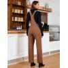 imageluvamia Corduroy Overalls for Women Loose Fit Baggy Straight Casual Adjustable Straps Bib Jumpsuit Overalls with PocketsPecan Brown