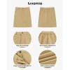 imageluvamia Corduroy Skirts for Women High Waisted Trendy Fall Elastic Waist Casual Stretchy Short Skirts with Patch PocketsAlmond