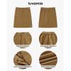imageluvamia Corduroy Skirts for Women High Waisted Trendy Fall Elastic Waist Casual Stretchy Short Skirts with Patch PocketsToffee Brown