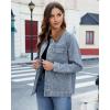 imageluvamia Jean Jacket Women Trendy Button Down Contrast Corduroy Collar Casual Loose Fit Denim Barn Jackets with PocketsAqua Blue